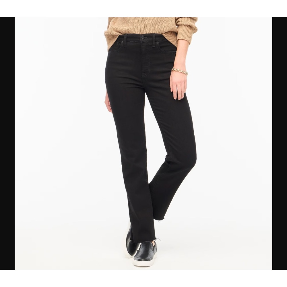 J‎ Crew NEW NWT Womens Petite P29 Black Stovepipe Straight Stretch Jeans